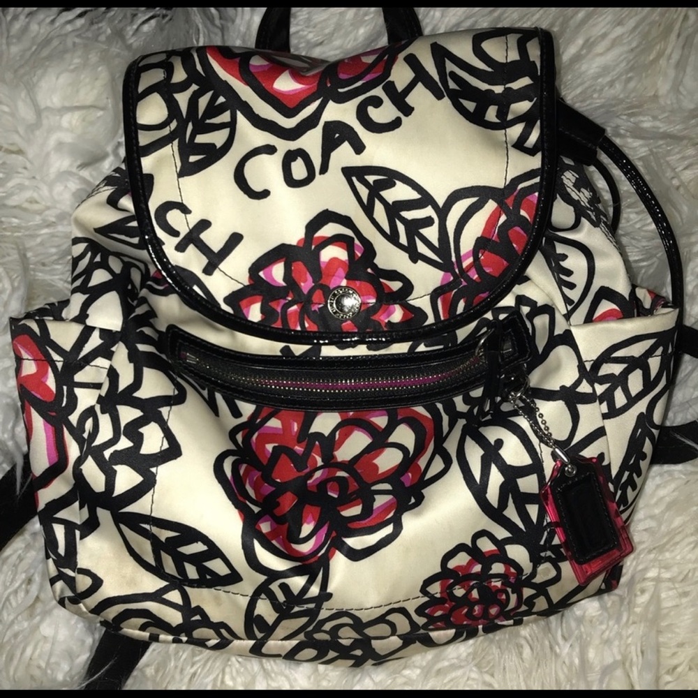 Coach Floral Graffiti Backpack